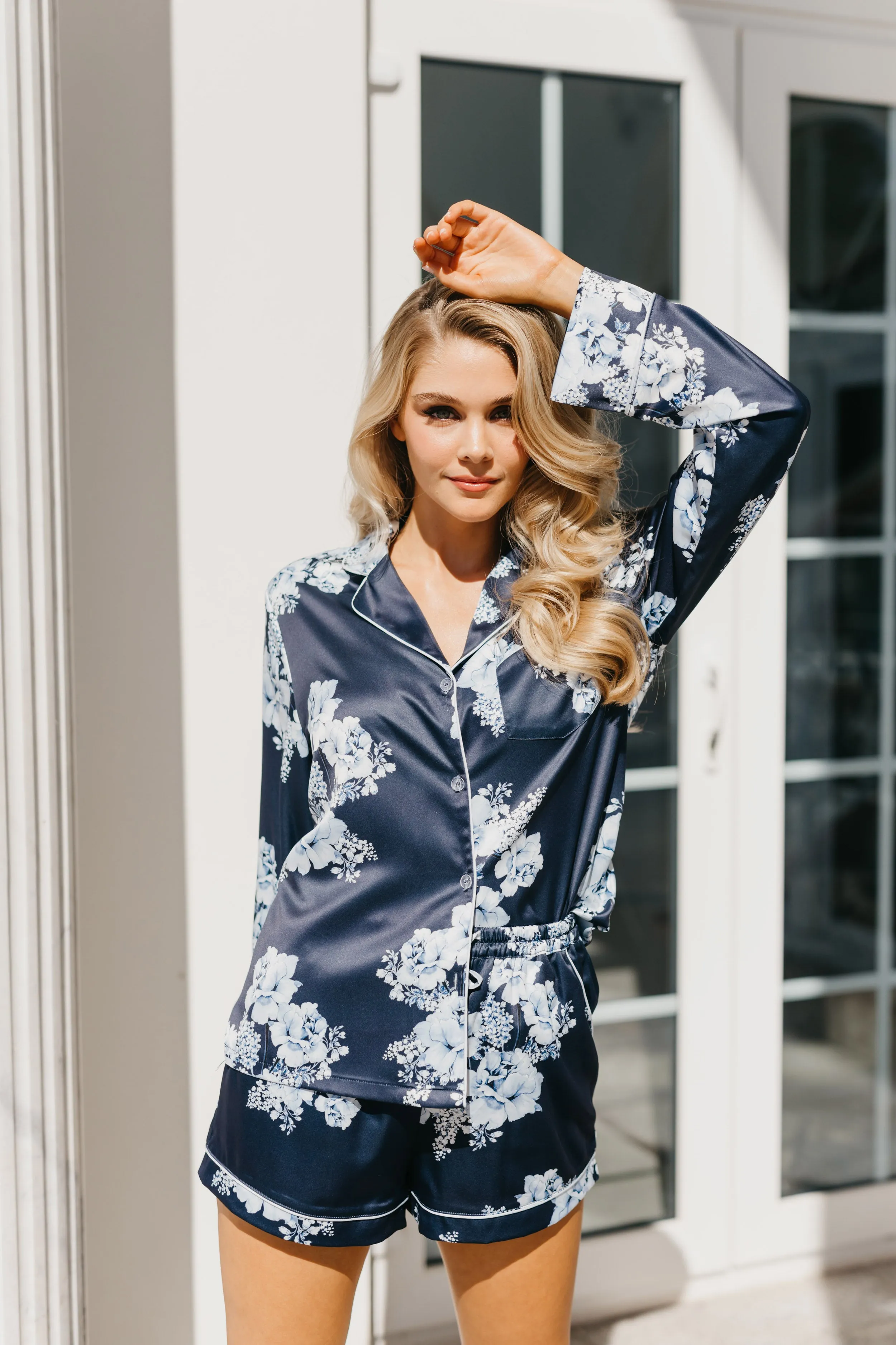 Romi Bleu De Fleur Printed PJ Set