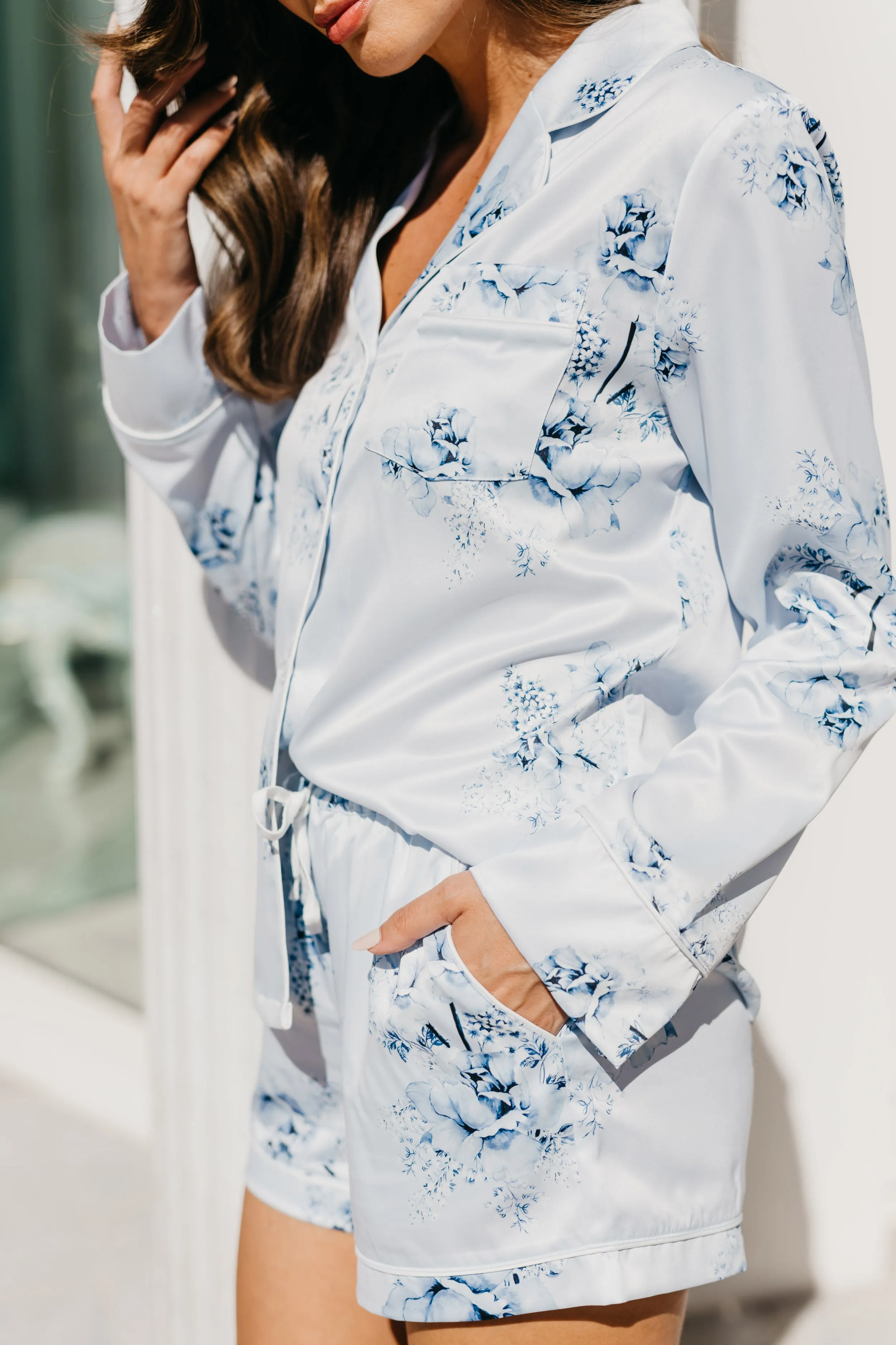 Romi Bleu De Fleur Printed PJ Set