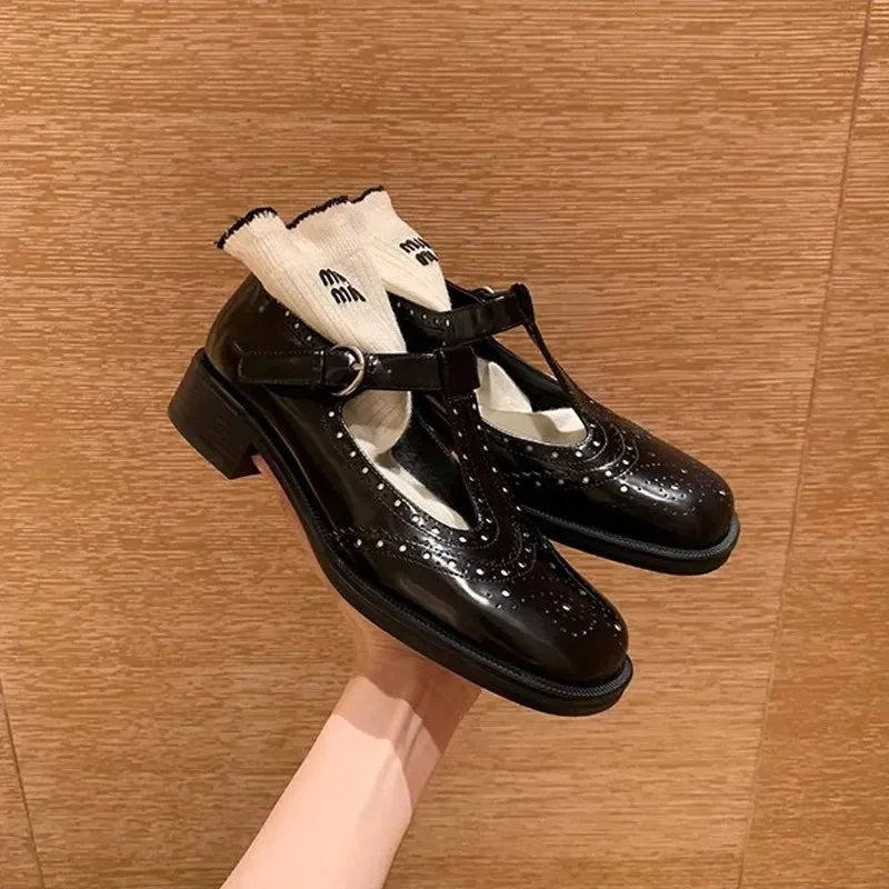 Round Toe Block Heels Loafers