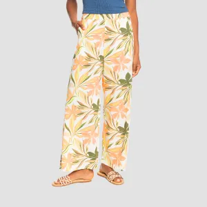 Roxy Midnight High Pants Snow White Subtly Salty Multic - Womens