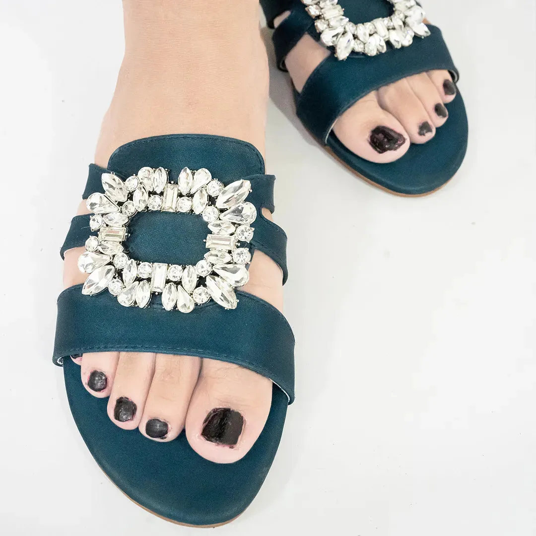 Royal Blue Dainty Stone Flats