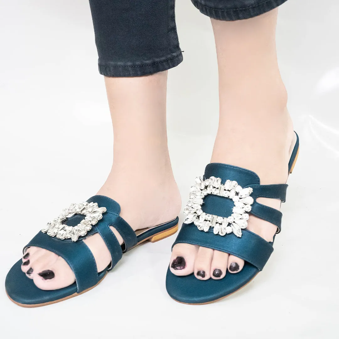 Royal Blue Dainty Stone Flats