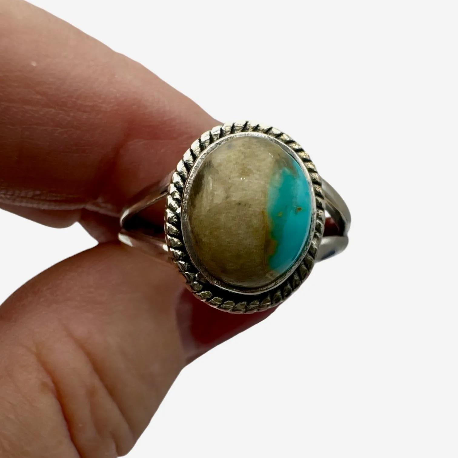 Royston Turquoise Solid 925 Sterling Silver Ring 10