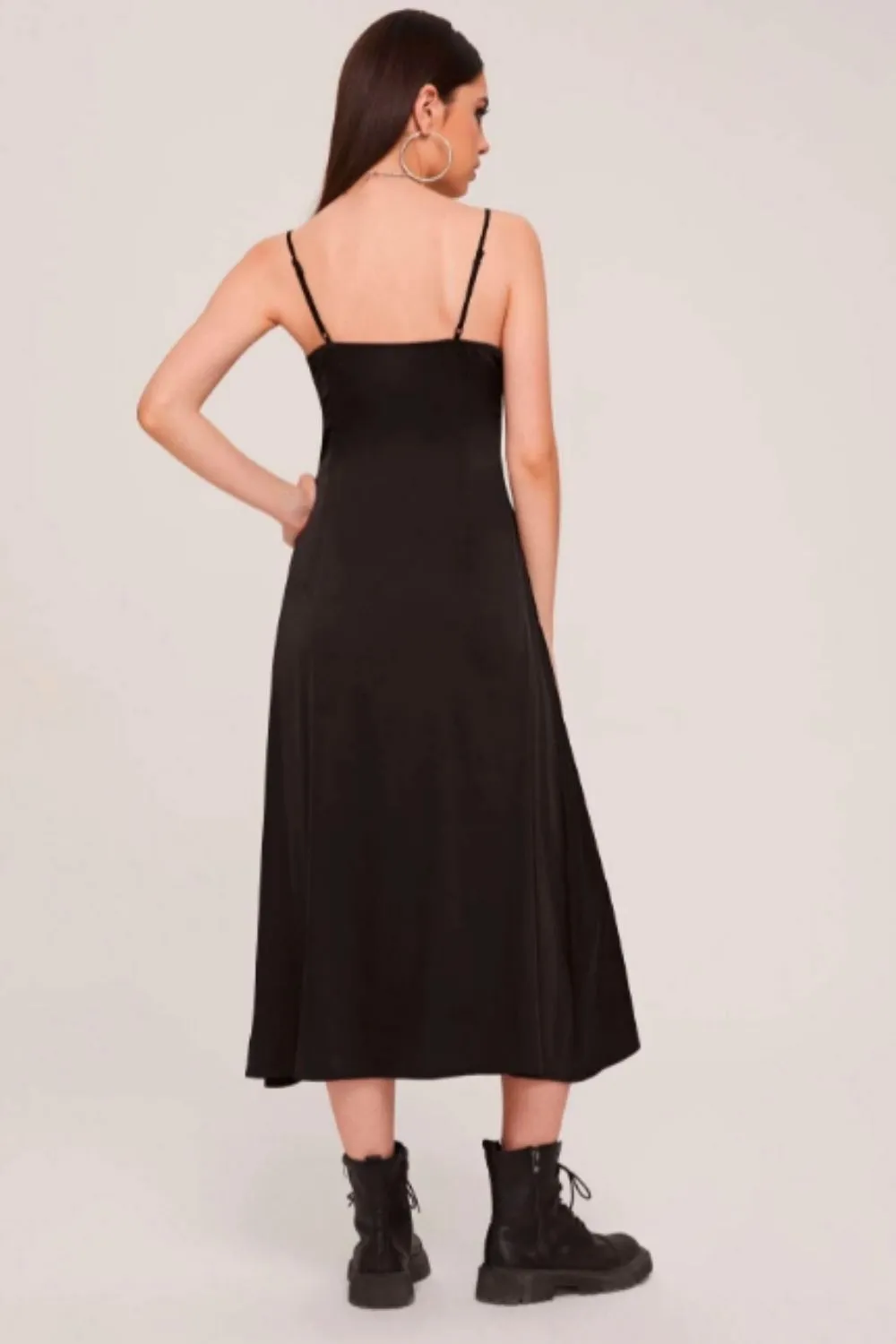Ruched Bust Satin Cami Dress