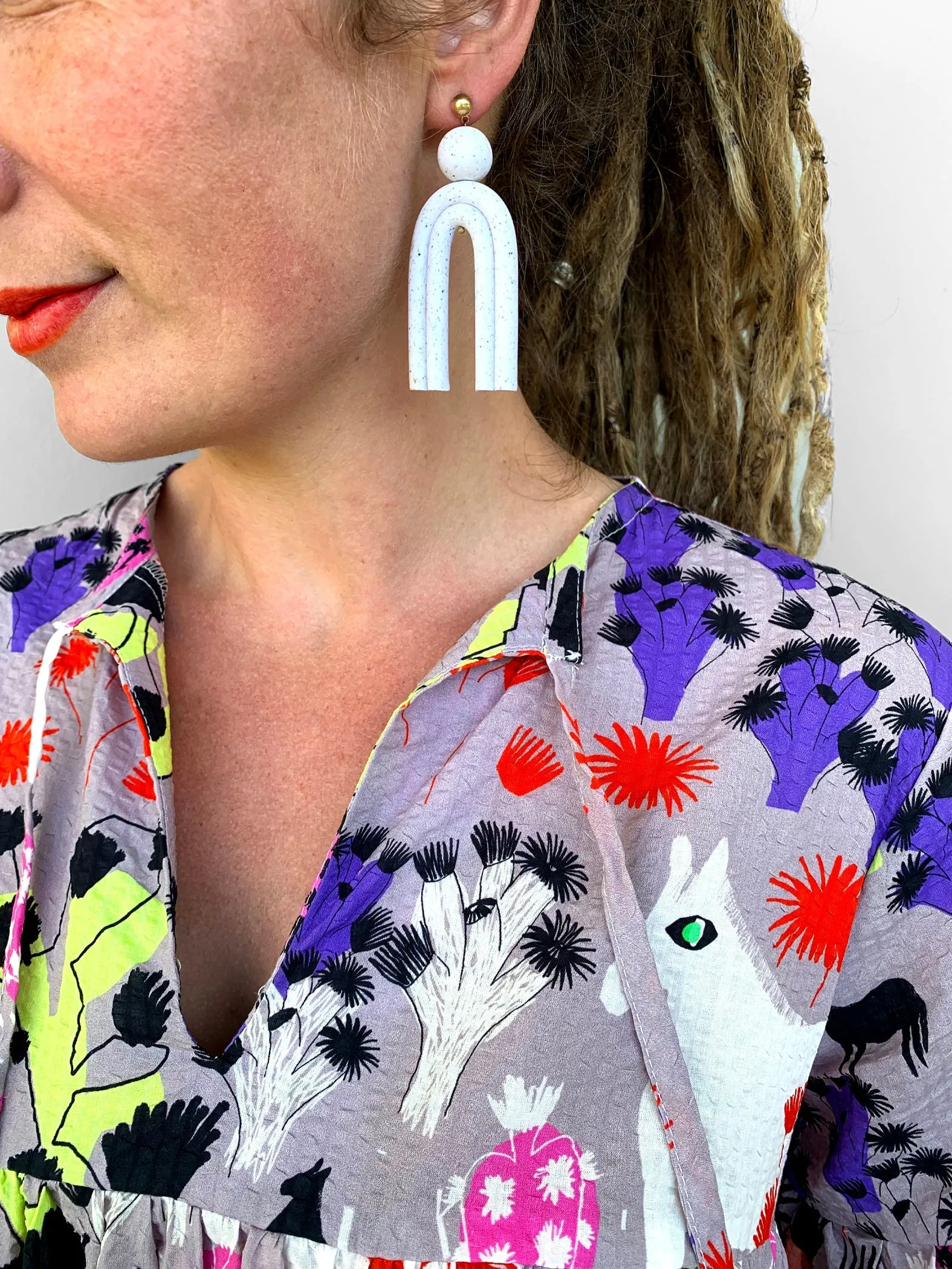 (SAMPLES) Lumo Glow Cacti dress 100% seersucker cotton