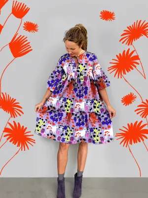 (SAMPLES) Lumo Glow Cacti dress 100% seersucker cotton