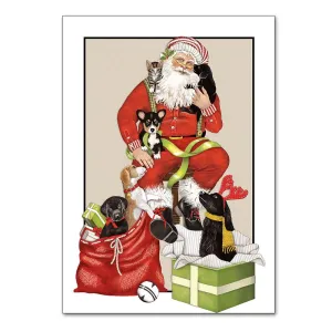 Santa and Puppies Christmas Cards