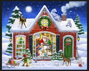 Santa's House by Rose Mary Berlin - Christmas Digital Panel