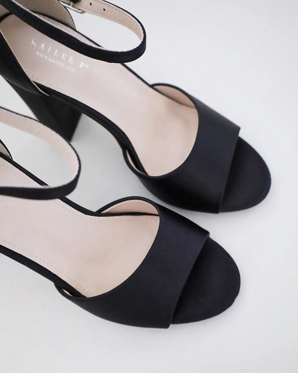 Satin Block Heel Evening Sandals