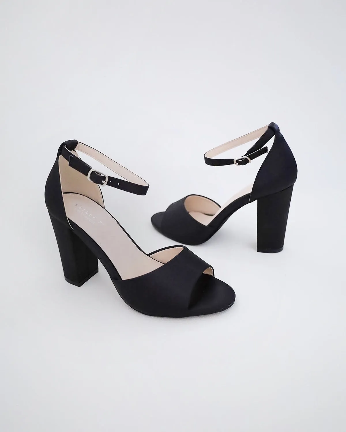 Satin Block Heel Evening Sandals