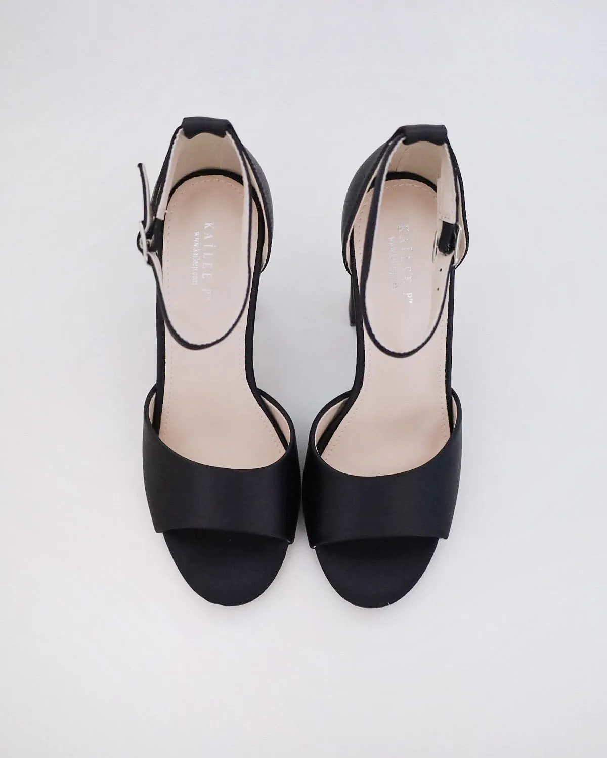 Satin Block Heel Evening Sandals