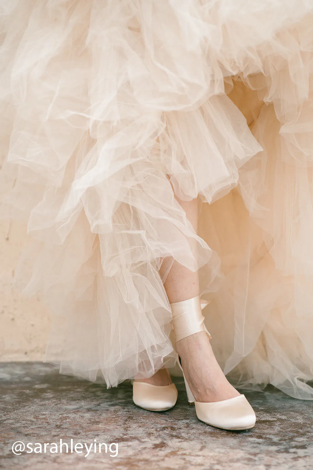 Satin Block Heel with Wrapped Satin Tie