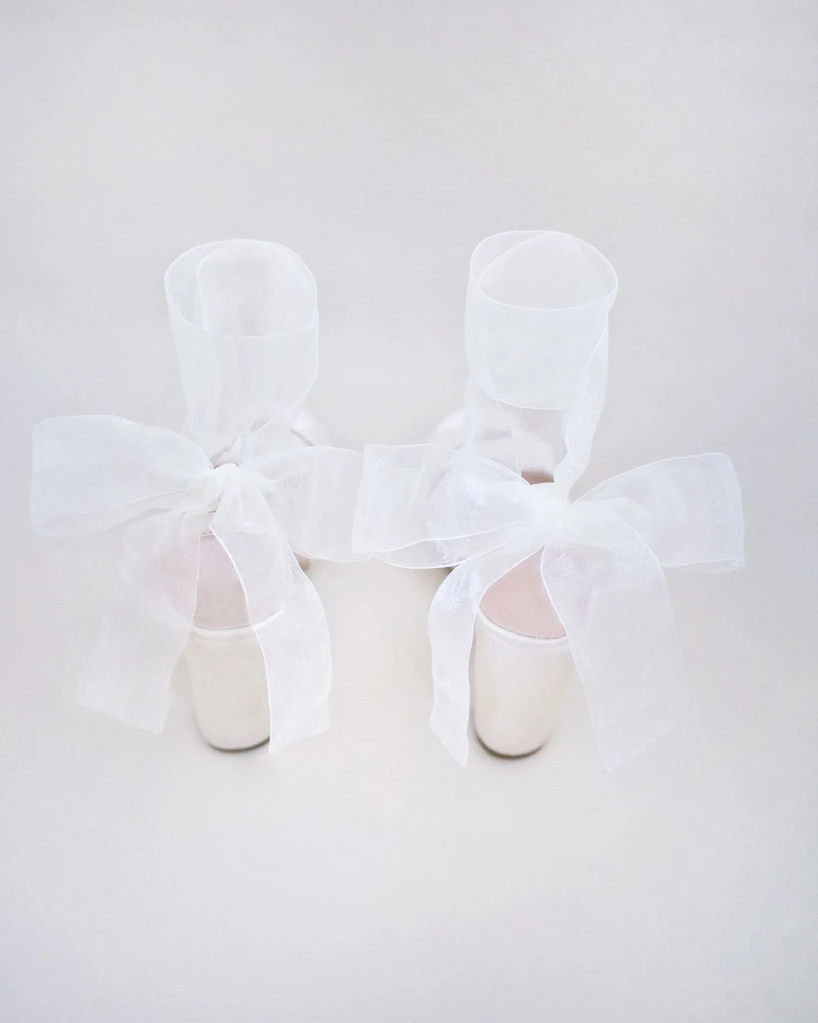 Satin Platform Block Heel Wedding Sandals with Wrapped Ribbon Tie