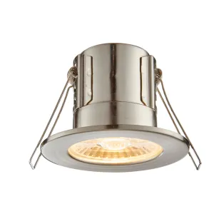 Saxby 74709 ShieldECO 800 IP65 8.5W Satin nickel effect plate & clear acrylic 8.5W LED module (SMD 2835) Warm White