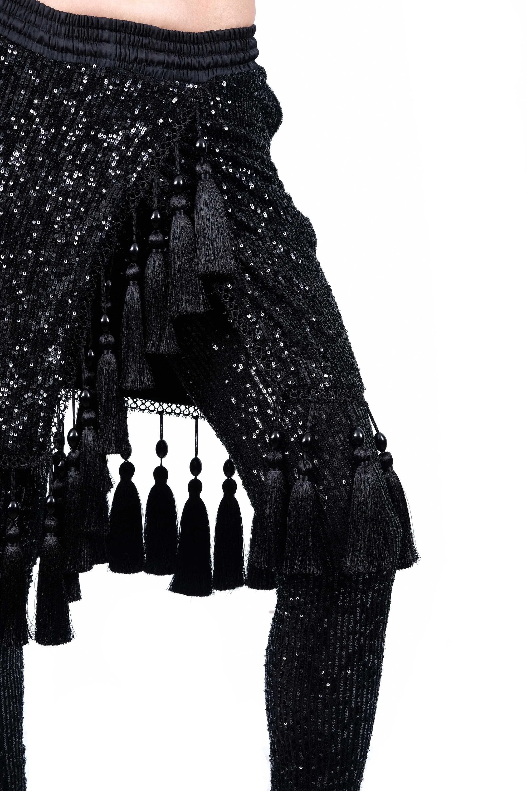 Sequin Leggings with Attached Skirt