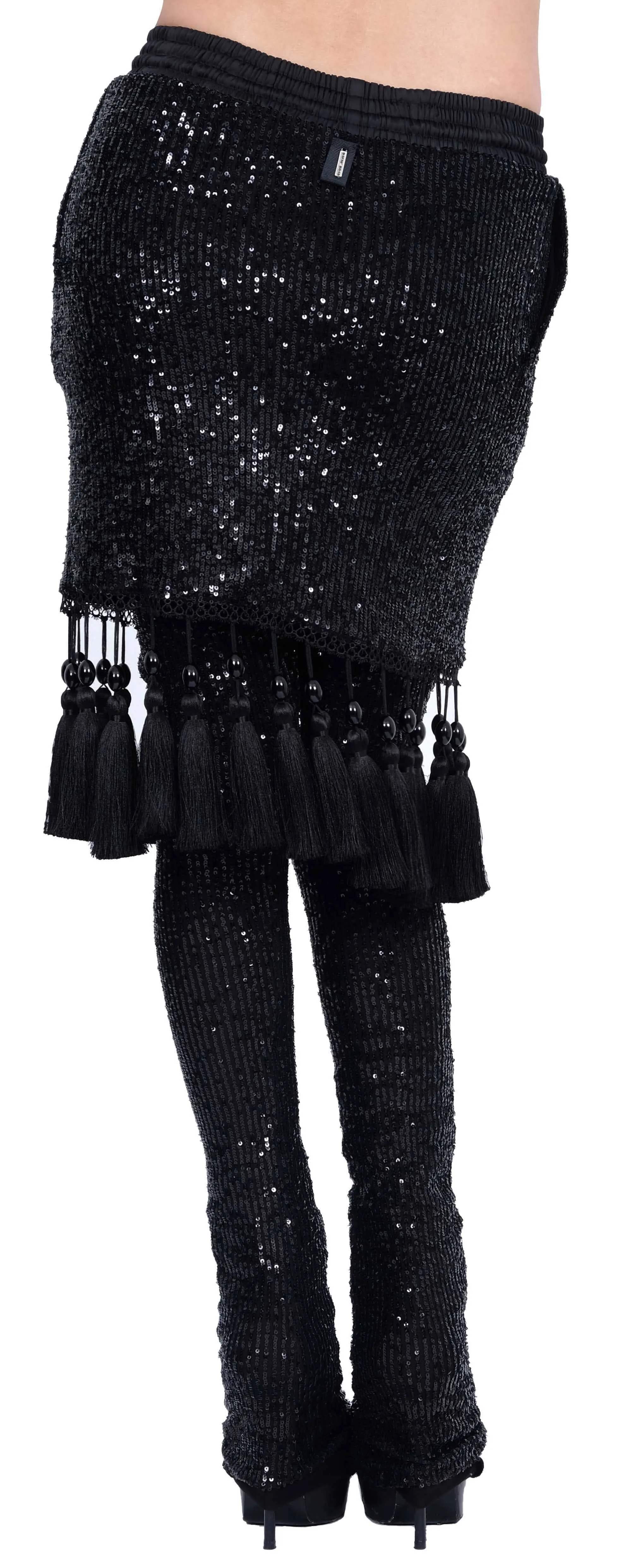 Sequin Leggings with Attached Skirt