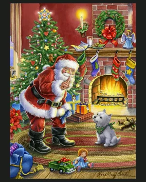 Shhh Santa by Rose Mary Berlin - Christmas Digital Panel