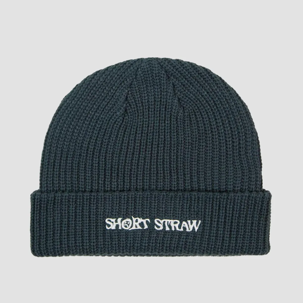 Short Straw Logo Beanie Seal/White