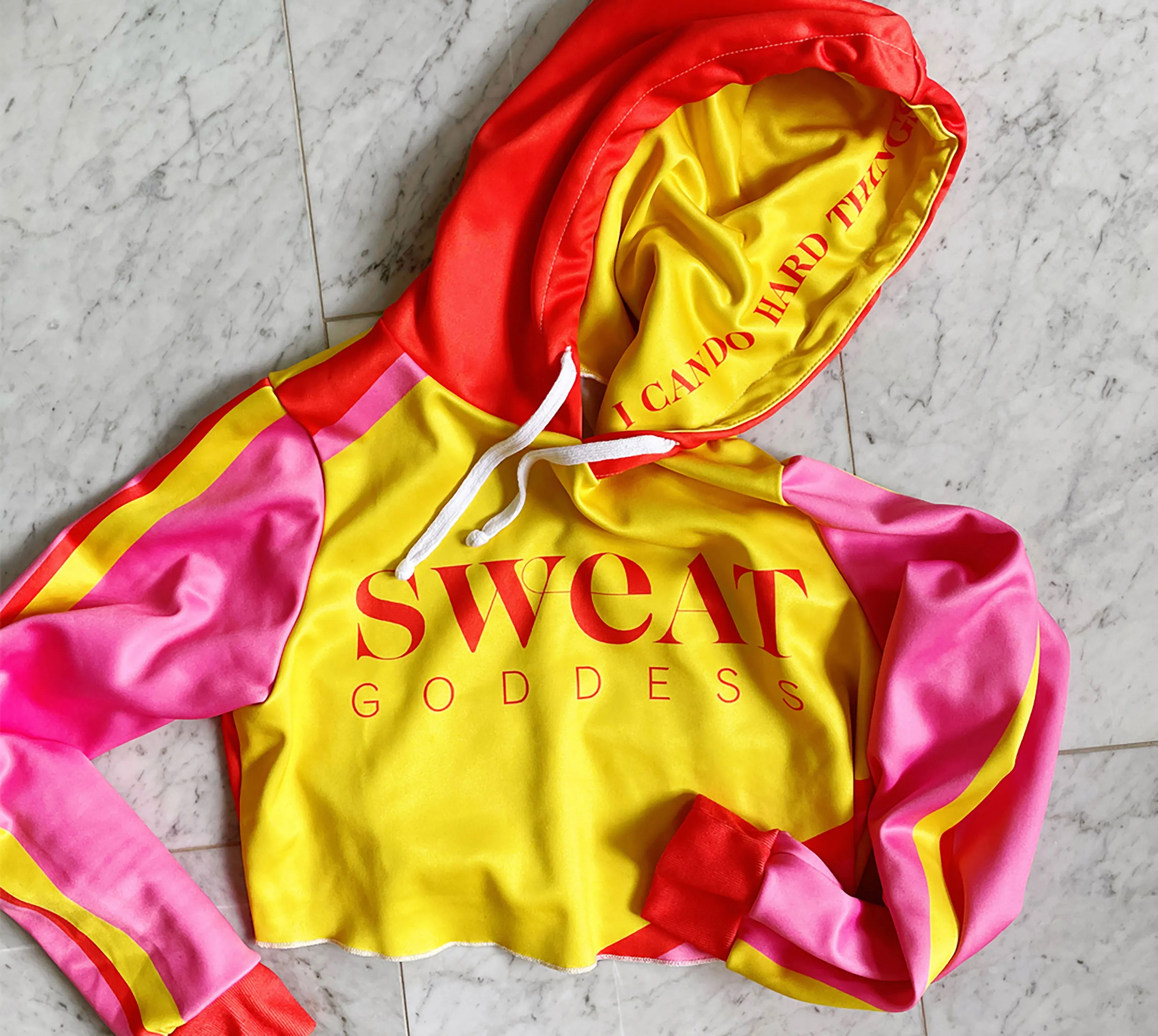Signature Color Block Crop Hoodie