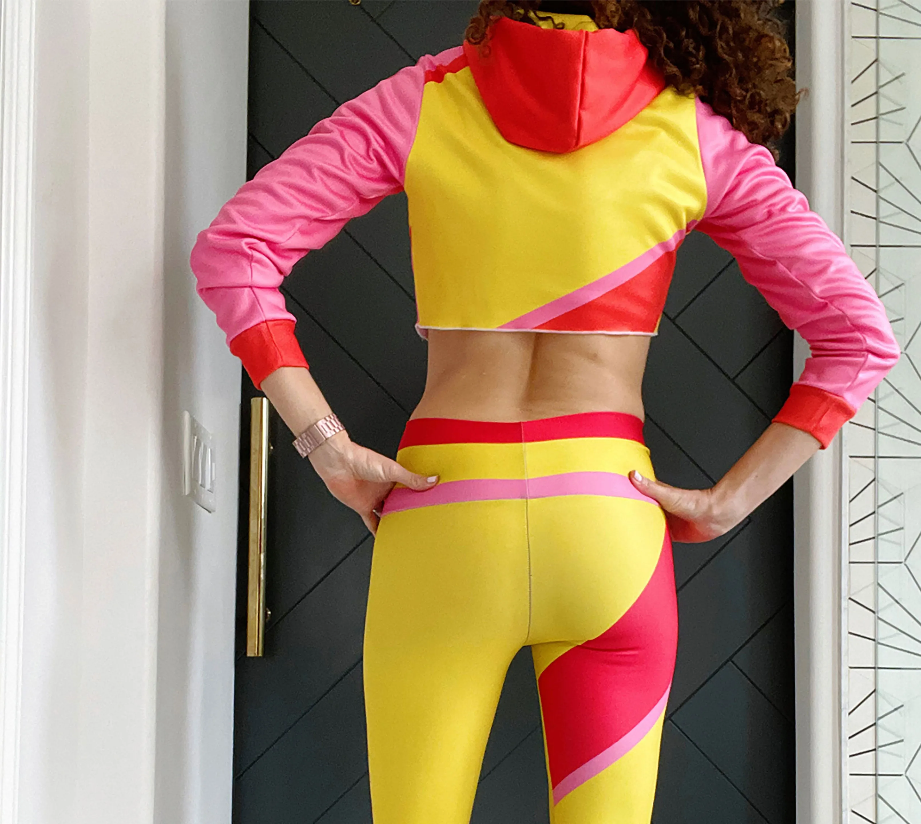 Signature Color Block Crop Hoodie