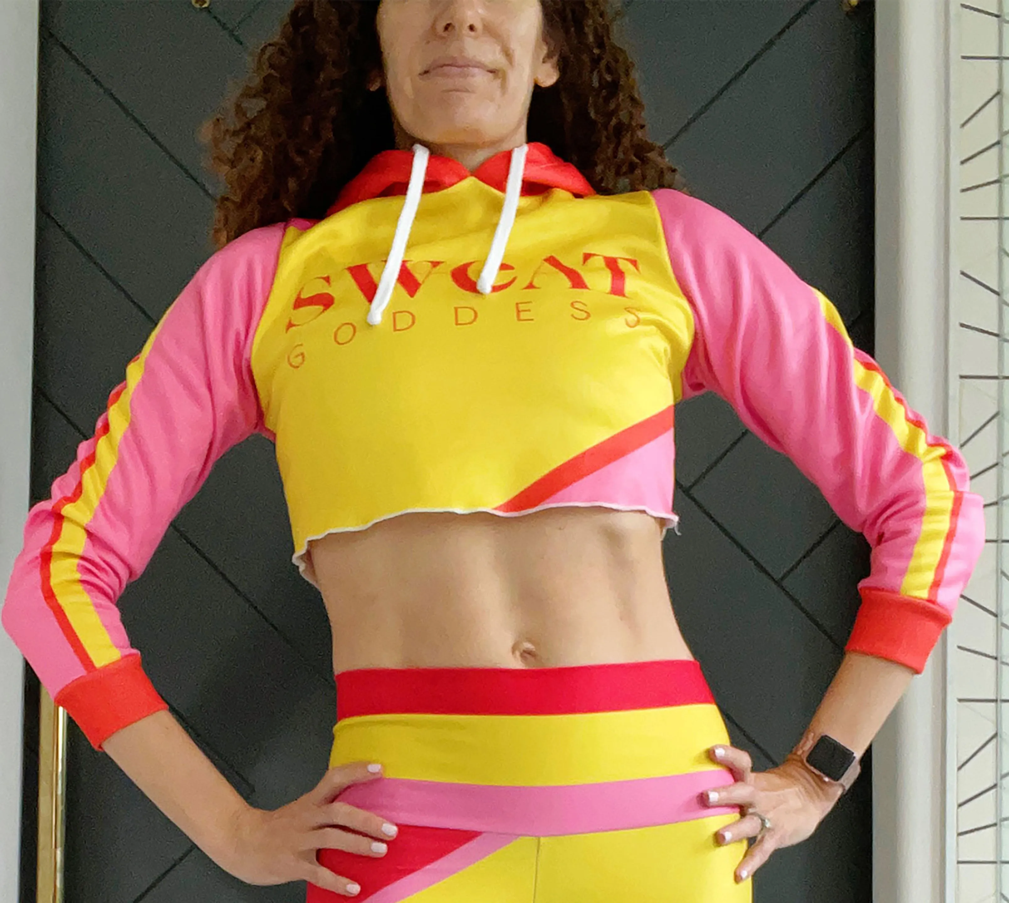 Signature Color Block Crop Hoodie