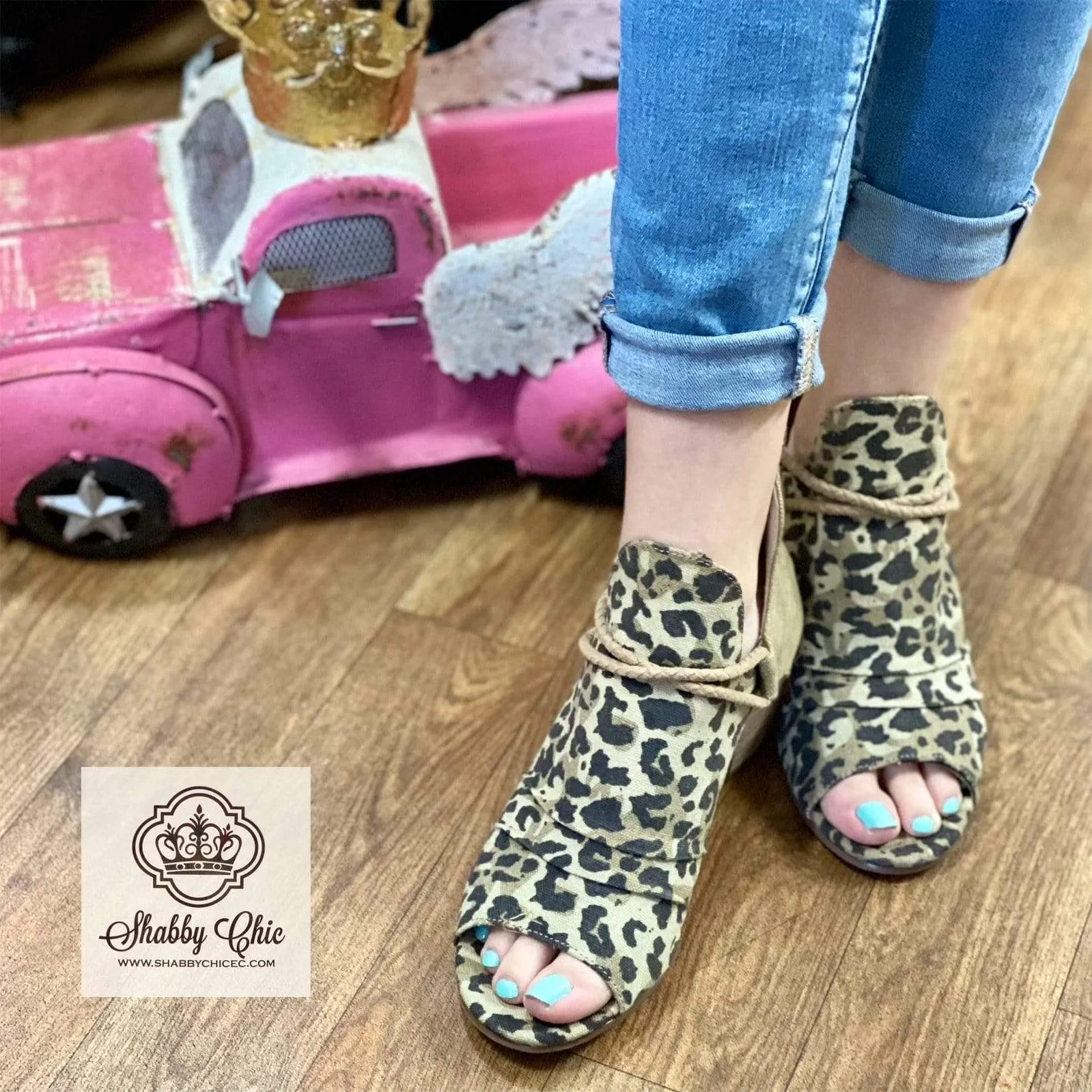 Sillian Leopard Open Toe Heels