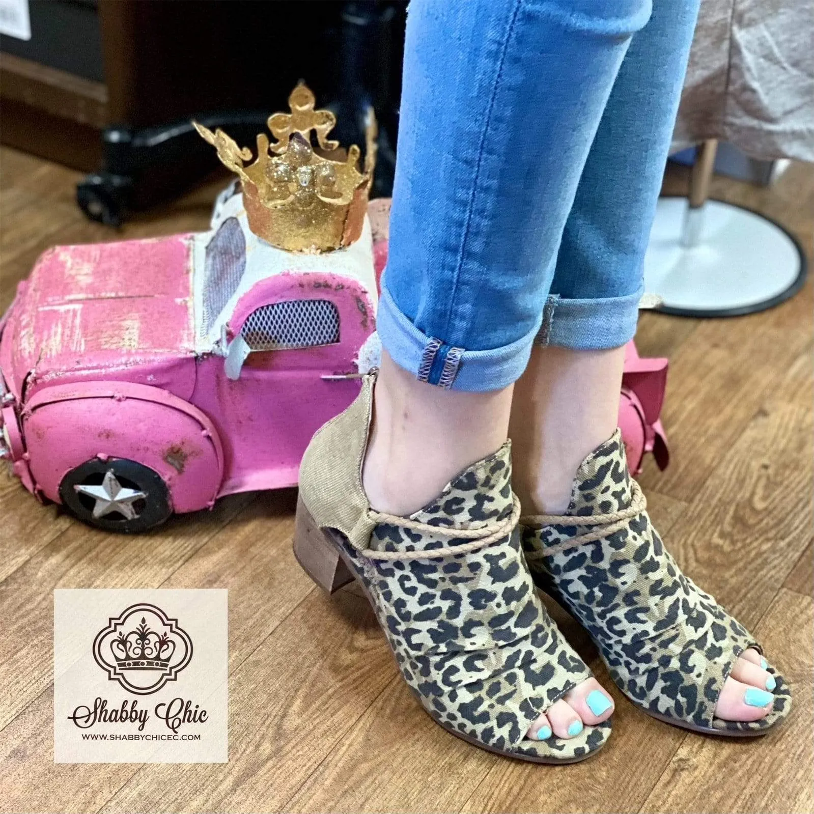 Sillian Leopard Open Toe Heels