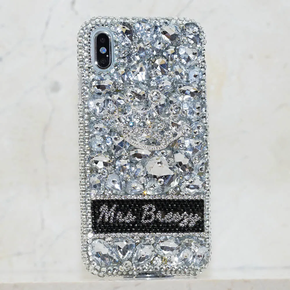 Silver Crown Personalized Name & Initials Design (style PN_1069)