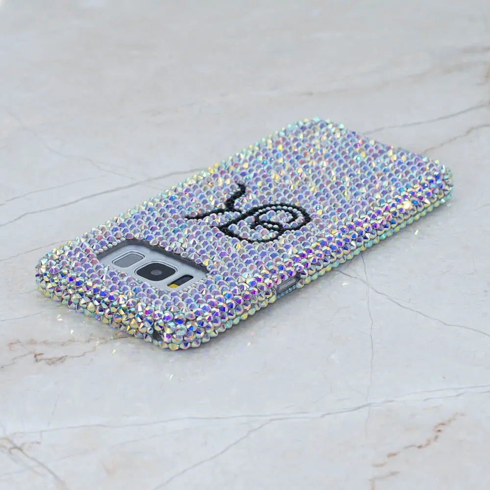 Simple AB Crystals Personalized Name & Initials Design (style PN_1076)
