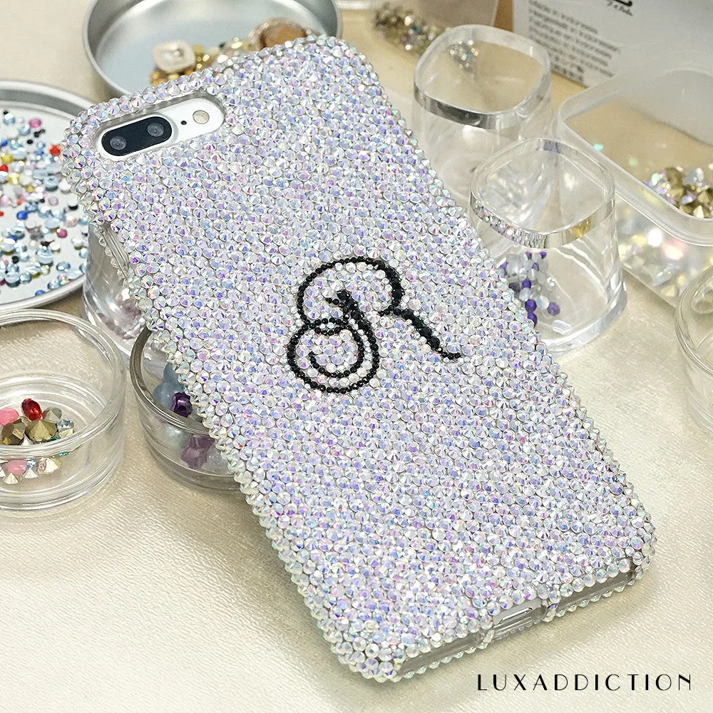 Simple AB Crystals Personalized Name & Initials Design (style PN_1076)