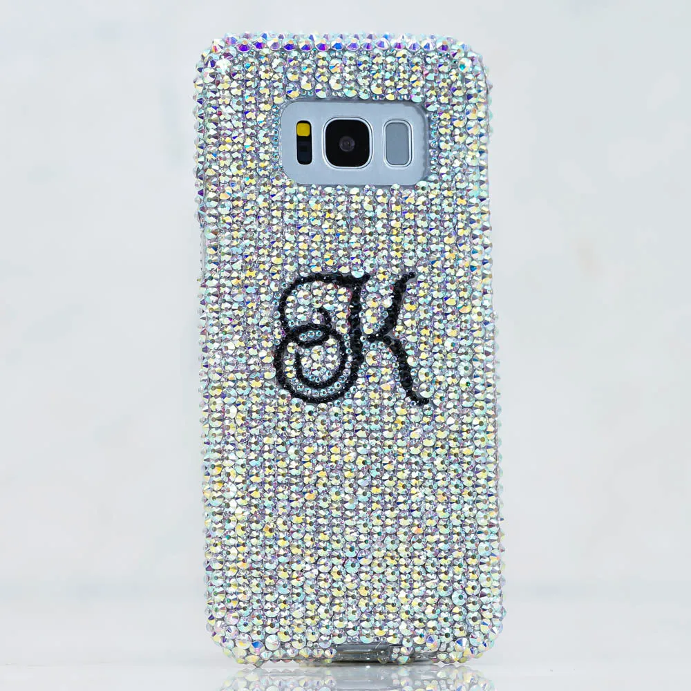 Simple AB Crystals Personalized Name & Initials Design (style PN_1076)