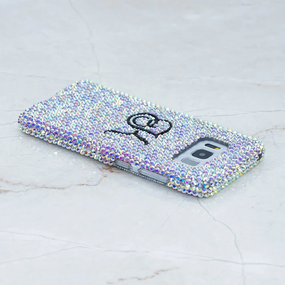 Simple AB Crystals Personalized Name & Initials Design (style PN_1076)