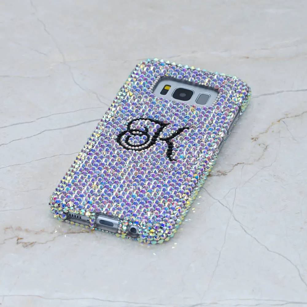 Simple AB Crystals Personalized Name & Initials Design (style PN_1076)