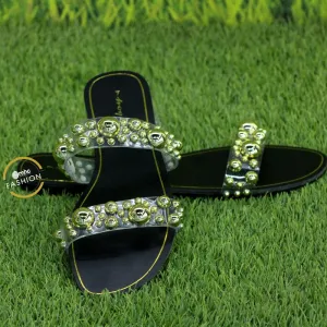Sissy Boy Alleena Mule Sandals Black & Gold