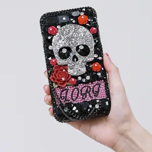 Skull and Roses Personalized Name & Initials Design (style PN_1126)