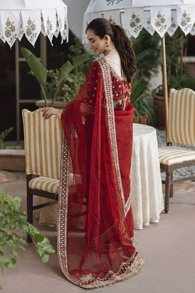 SM-06 | Qalamkar Shadmani Luxury Formals Collection 2021 | Unstitched Embroidered Organza Suits