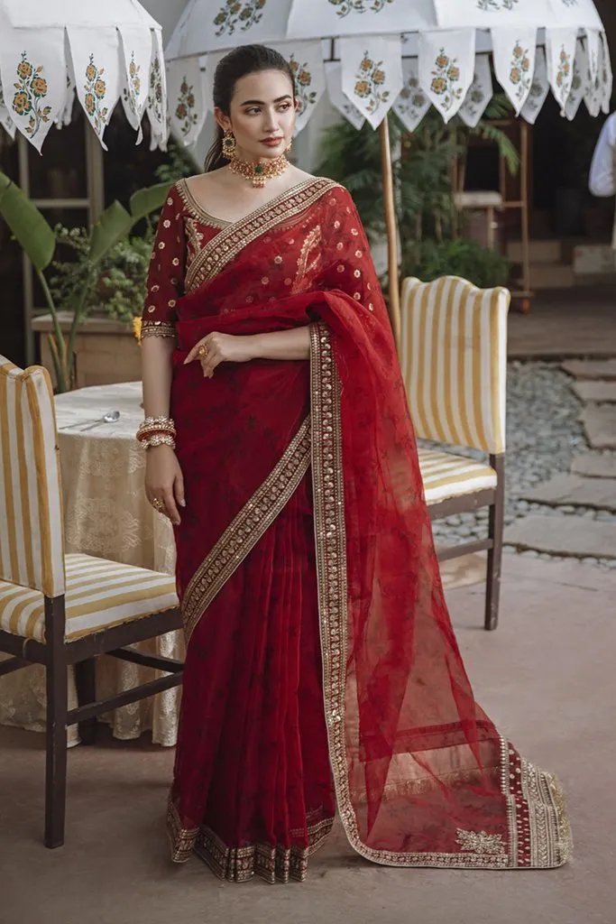 SM-06 | Qalamkar Shadmani Luxury Formals Collection 2021 | Unstitched Embroidered Organza Suits
