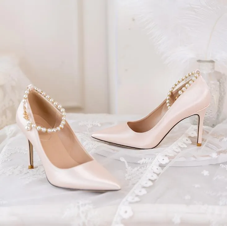 Small Feet Ankle Strap Silk Satin Pumps ANLE13
