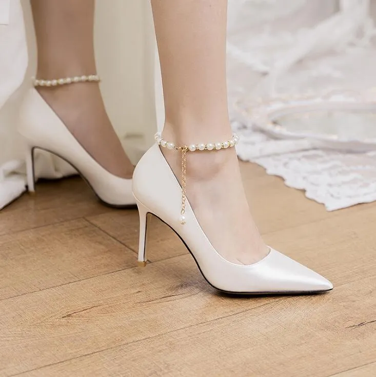 Small Feet Ankle Strap Silk Satin Pumps ANLE13