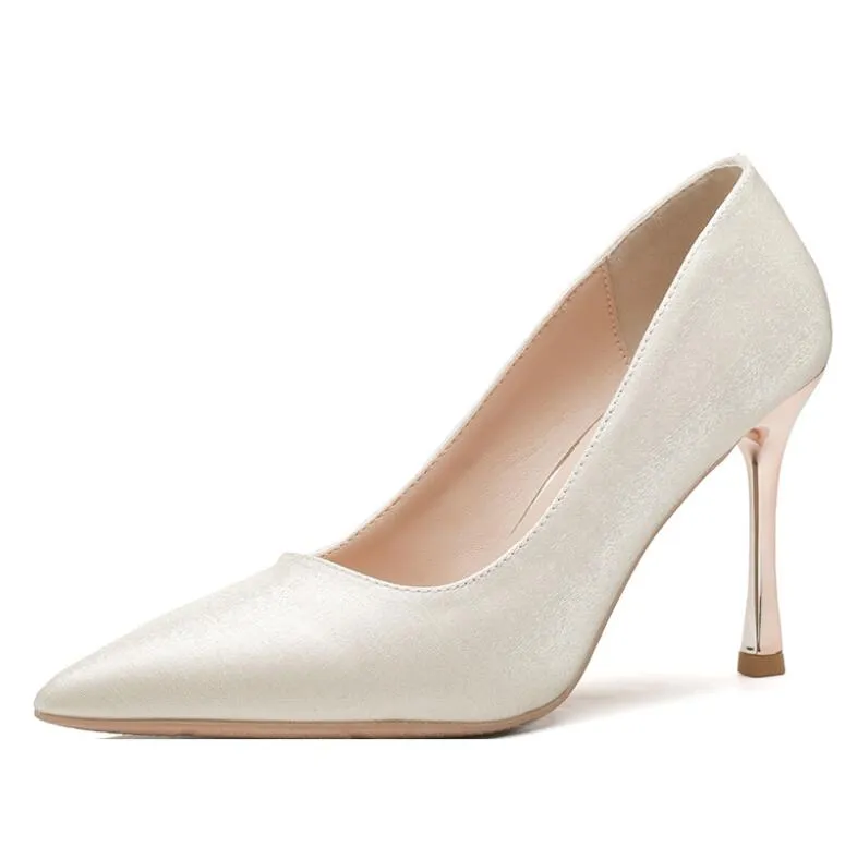 Small Feet Metal Heel Satin Heel Shoes ES108