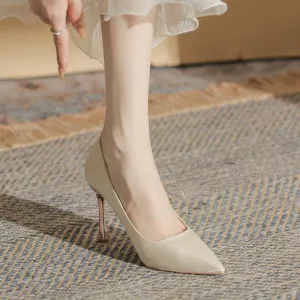 Small Feet Metal Heel Satin Heel Shoes ES108