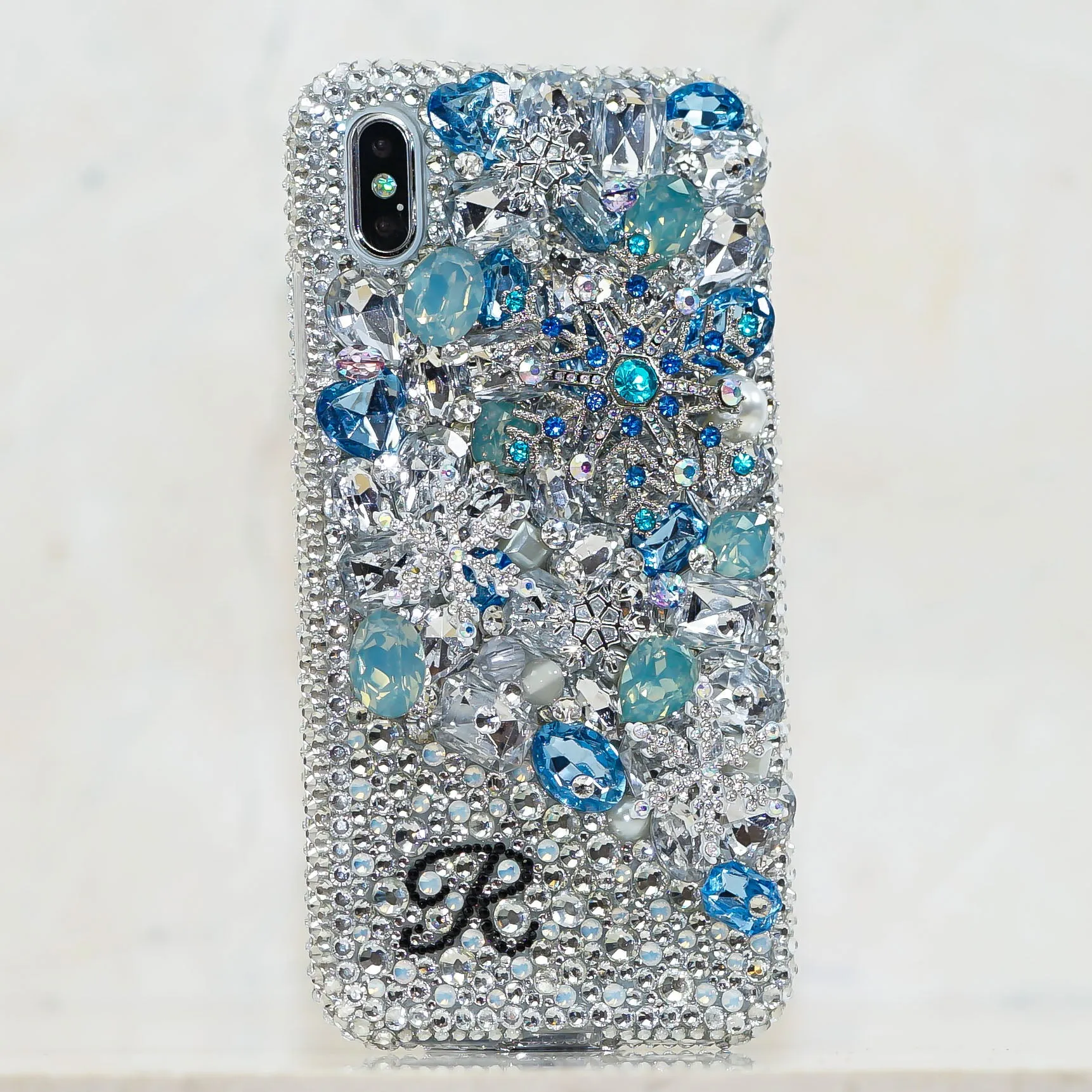 Snowflakes Design Personalized Name & Initials Design (style PN_1135)