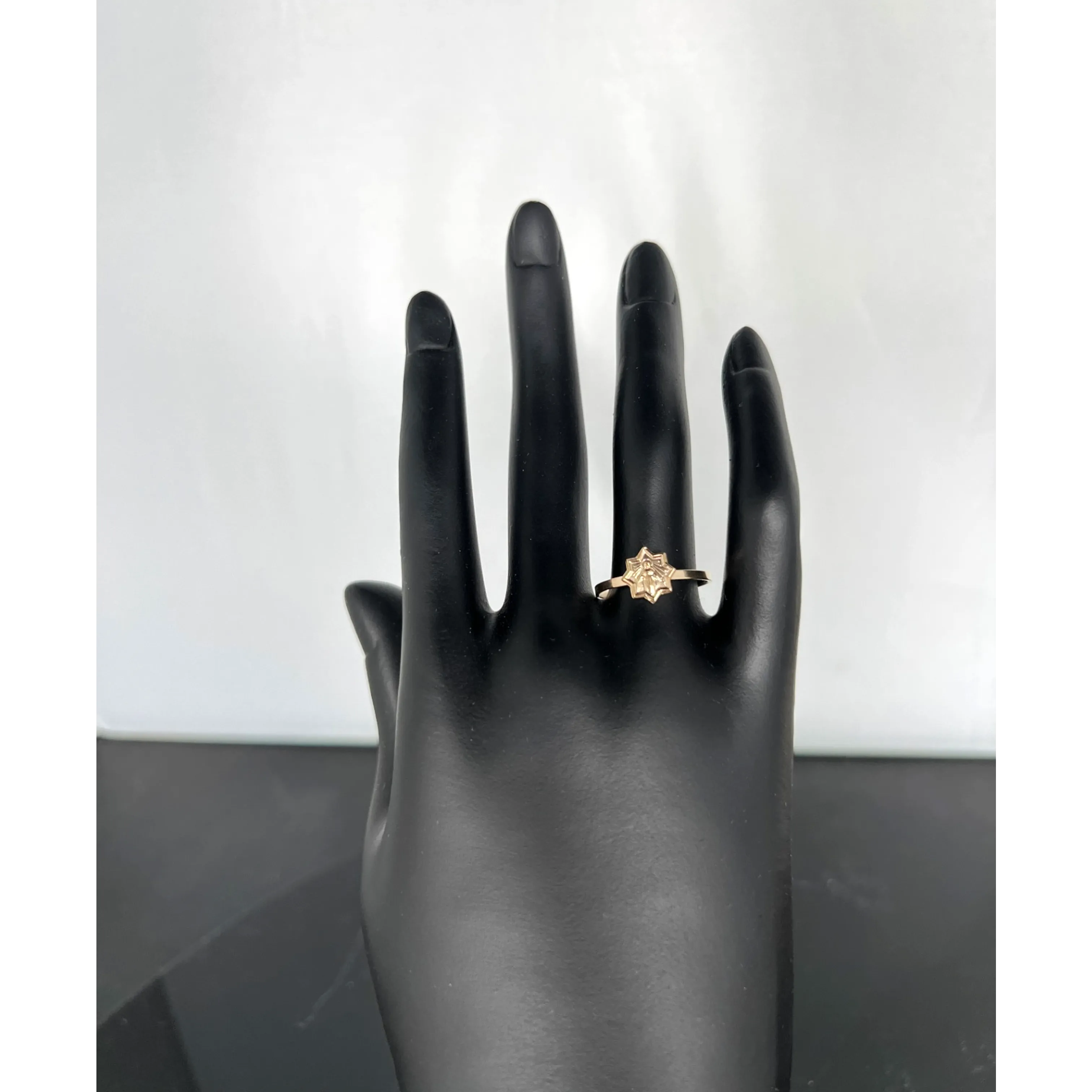 SOLID 14K YELLOW GOLD STAR MIRACULOUS RING