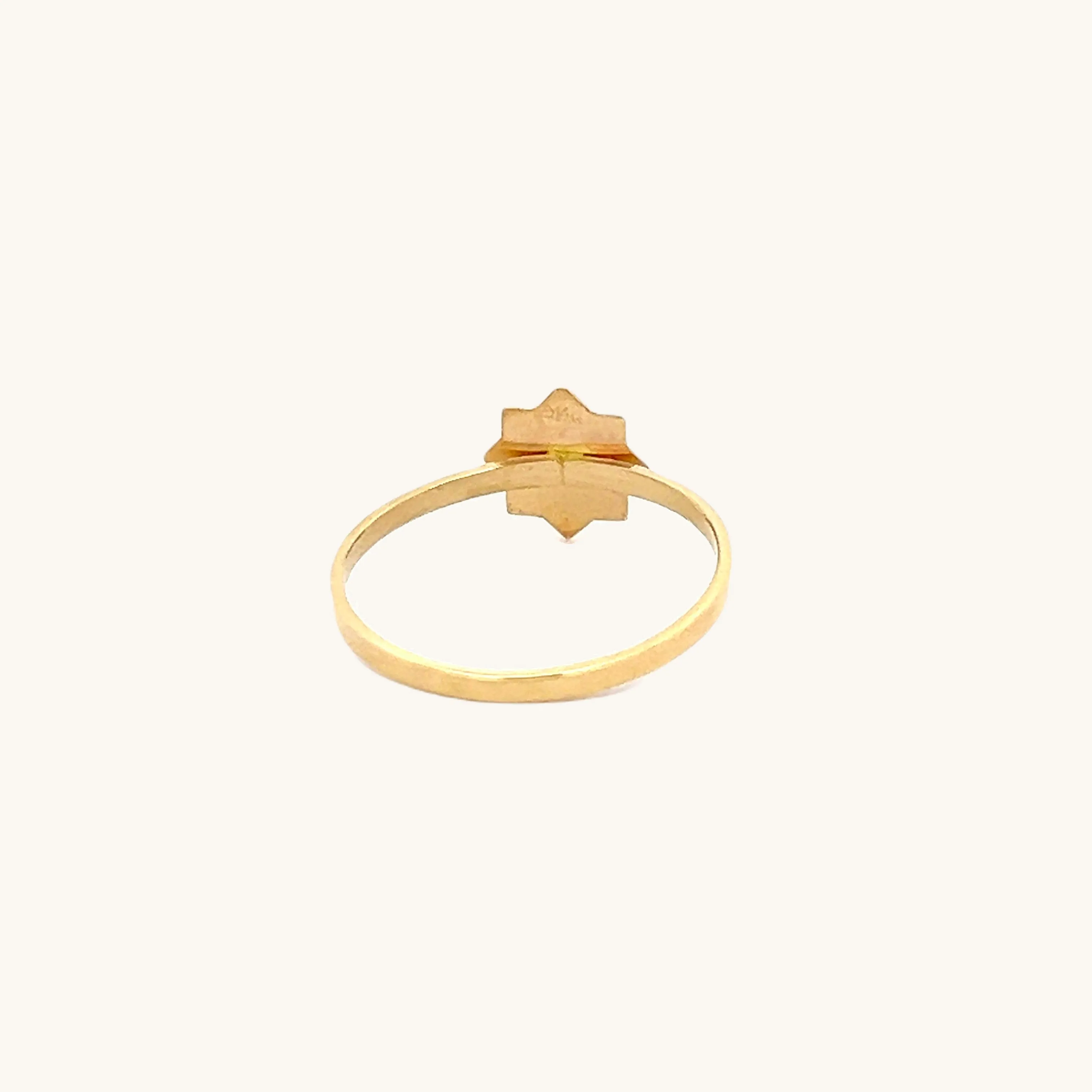 SOLID 14K YELLOW GOLD STAR MIRACULOUS RING