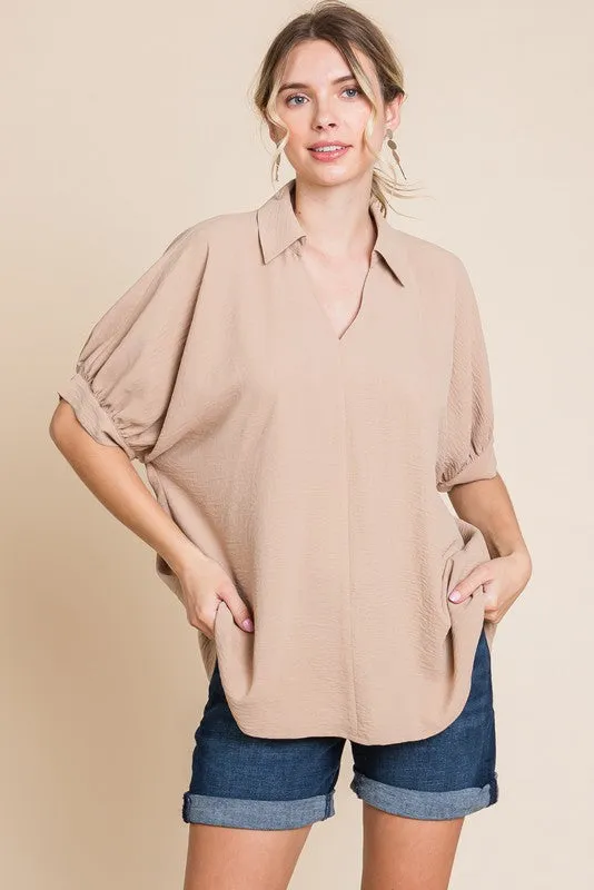 Solid Dolman Sleeves Top