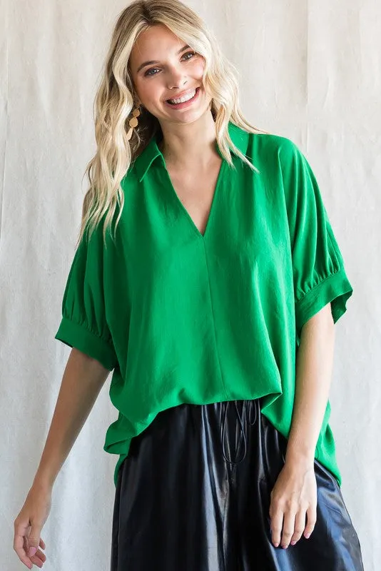 Solid Dolman Sleeves Top