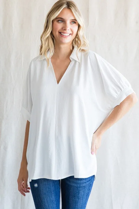 Solid Dolman Sleeves Top