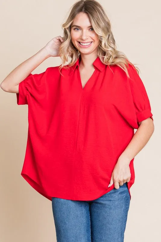 Solid Dolman Sleeves Top