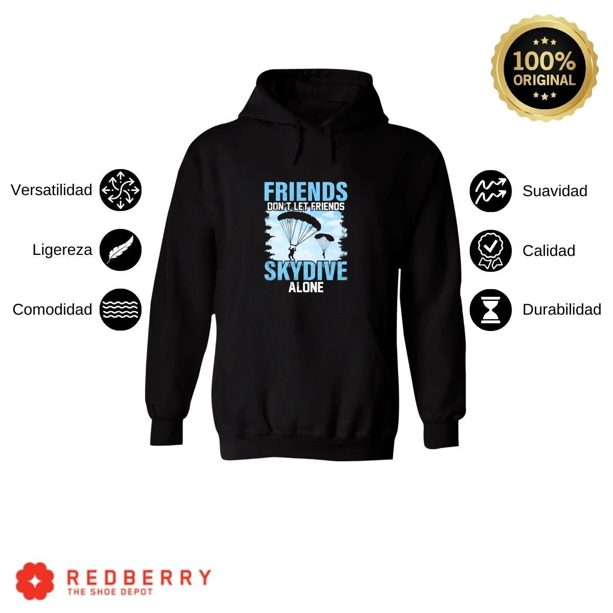 Sudadera Hombre  Hoodie Paracaidismo Deporte Vintage 006