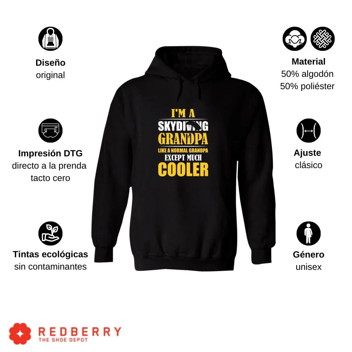 Sudadera Hombre  Hoodie Paracaidismo Deporte Vintage 017